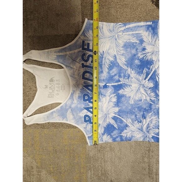 Women's Tank Top Paradise White and Blue Medium - Picture 3 of 10